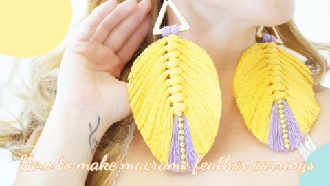 Macrame feather deals earrings diy